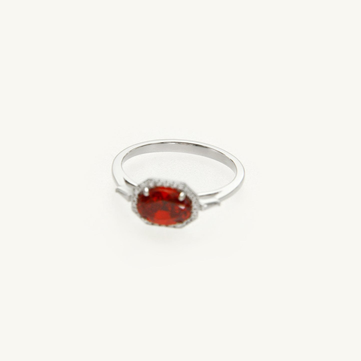 Orange Cubic Zirconia Promise Ring