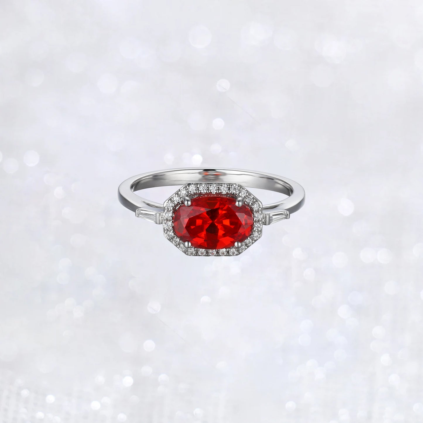 Orange Cubic Zirconia Promise Ring