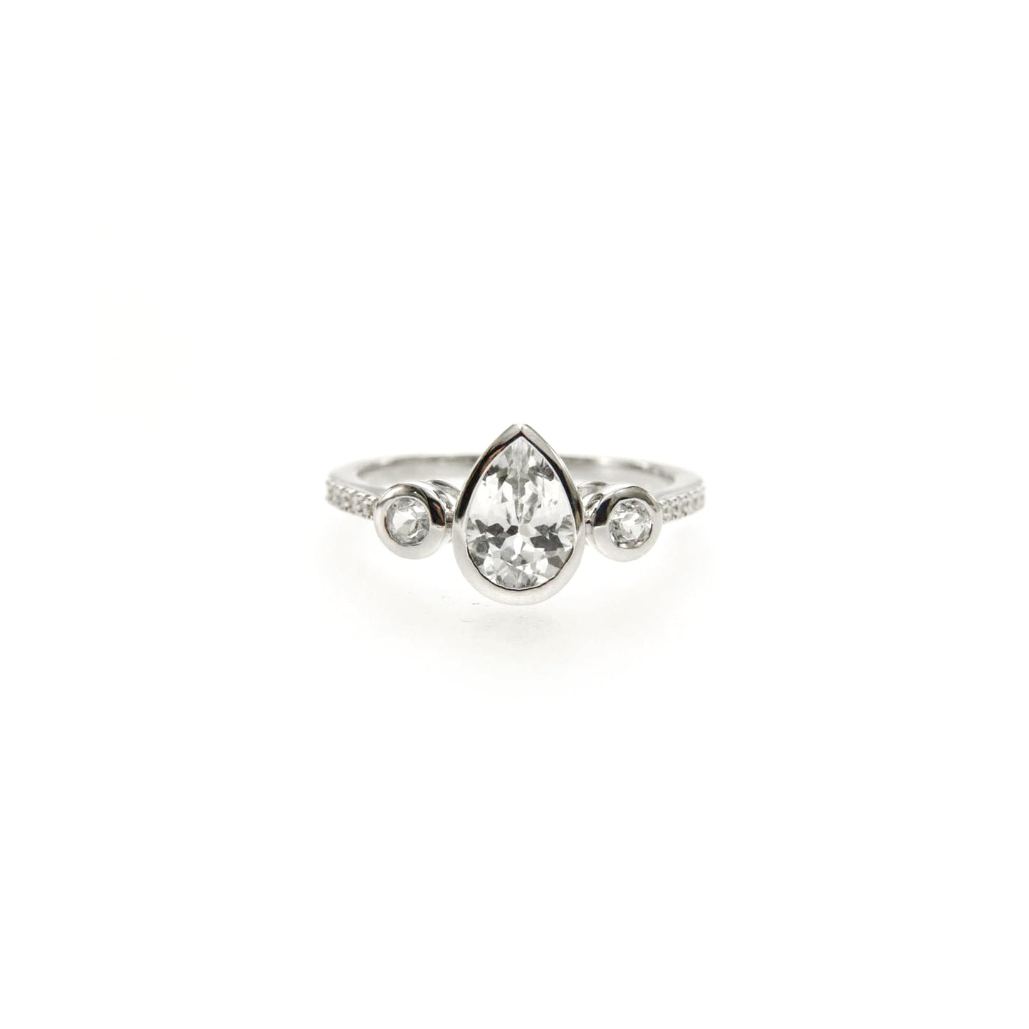 14K Gold Pear Cubic Zirconia Engagement Ring