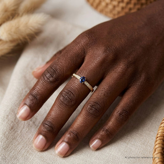 Dainty Sapphire Diamond Ring