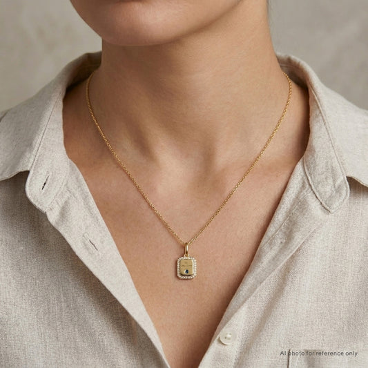 Mini Topaz Tag Necklace (Instock)