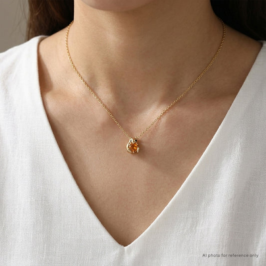 Sterling Silver Citrine Squirrel Pendant