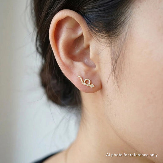 Gold Snake Open Earrings
