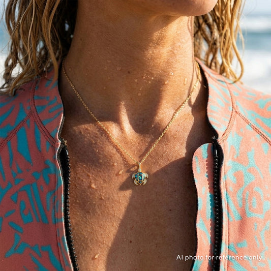 Turtle Abalone Diamond Pendant