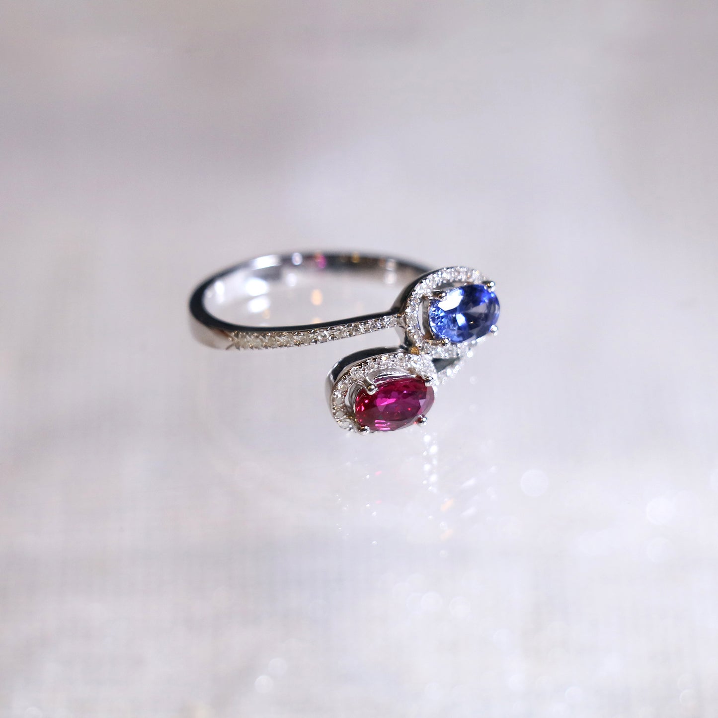 Oval Ruby Sapphire Custom Gem Ring