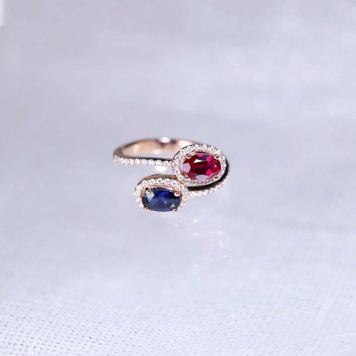 Oval Ruby Sapphire Custom Gem Ring