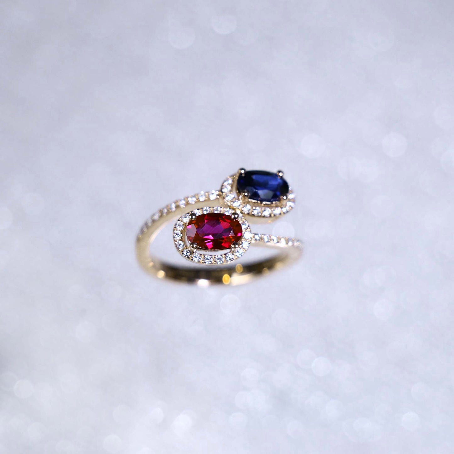 Oval Ruby Sapphire Custom Gem Ring