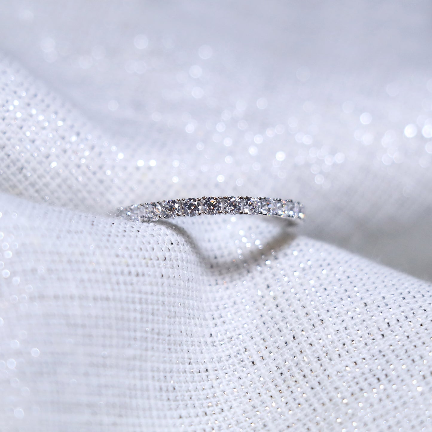 Half Zirconia Ring Band