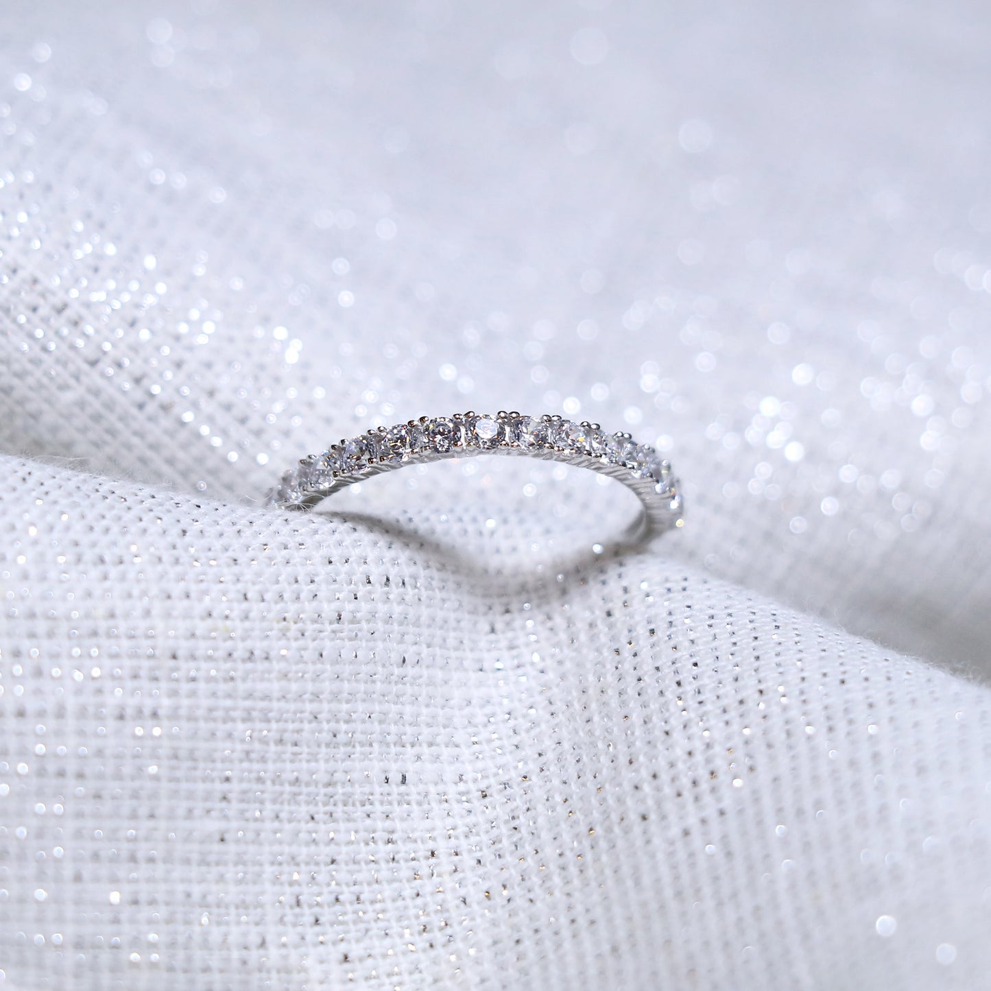 Half Zirconia Ring Band