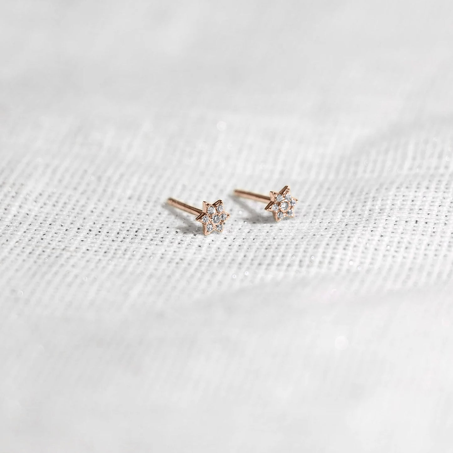Hexagram Star Diamond Earrings