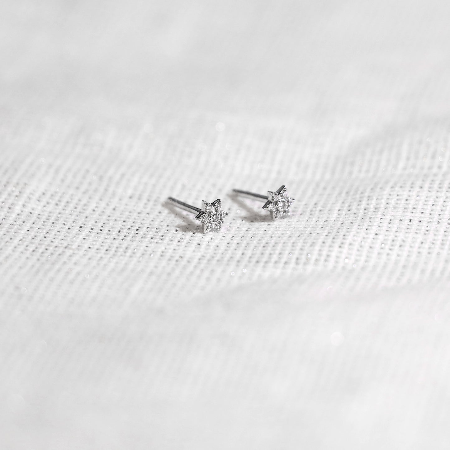 Hexagram Star Diamond Earrings