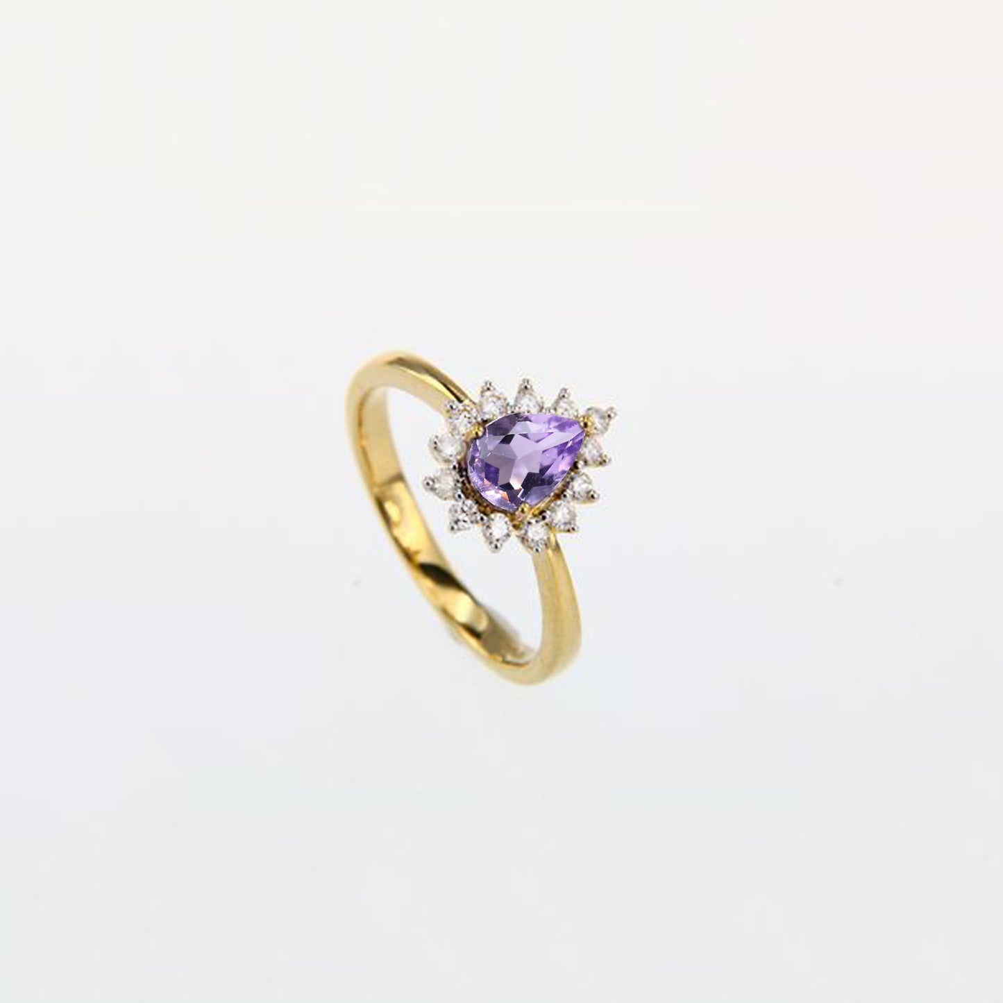 Vintage Pear Cut Morganite Halo Ring
