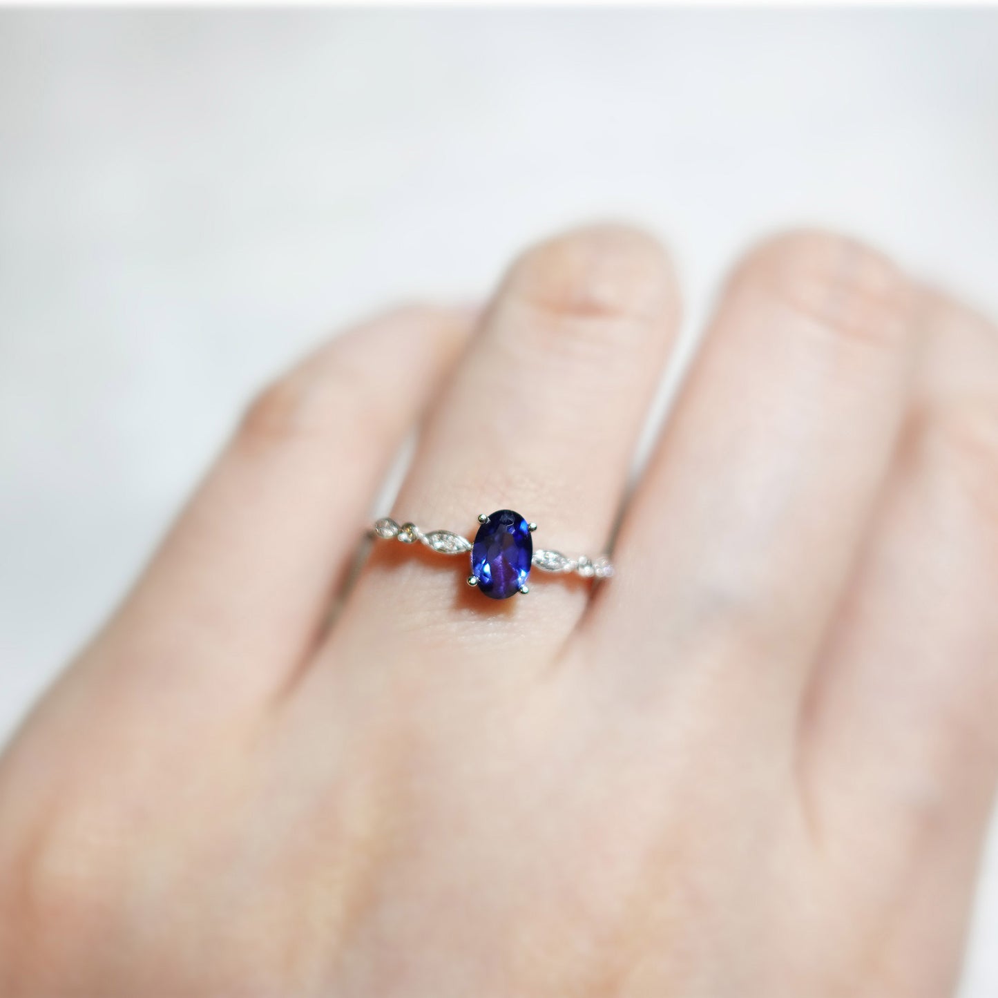 Silver Sapphire Vintage Ring