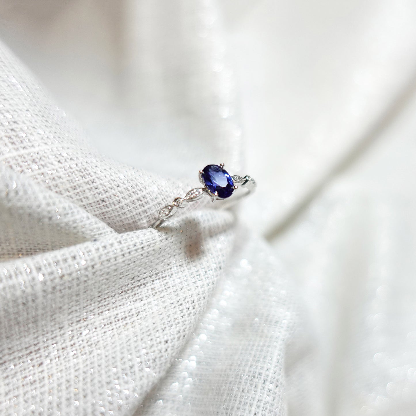 Silver Sapphire Vintage Ring