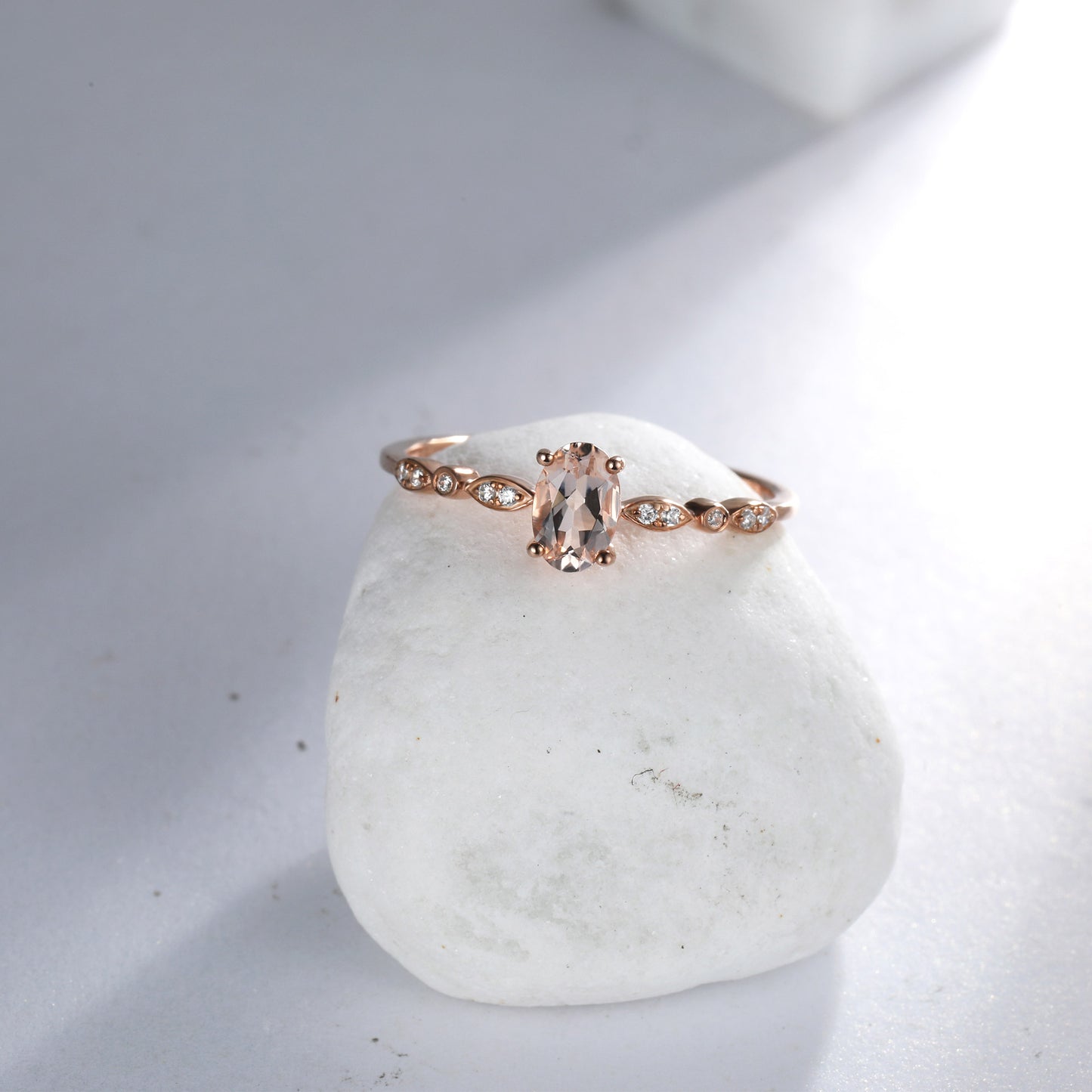 Rose Gold Morganite Vintage Ring