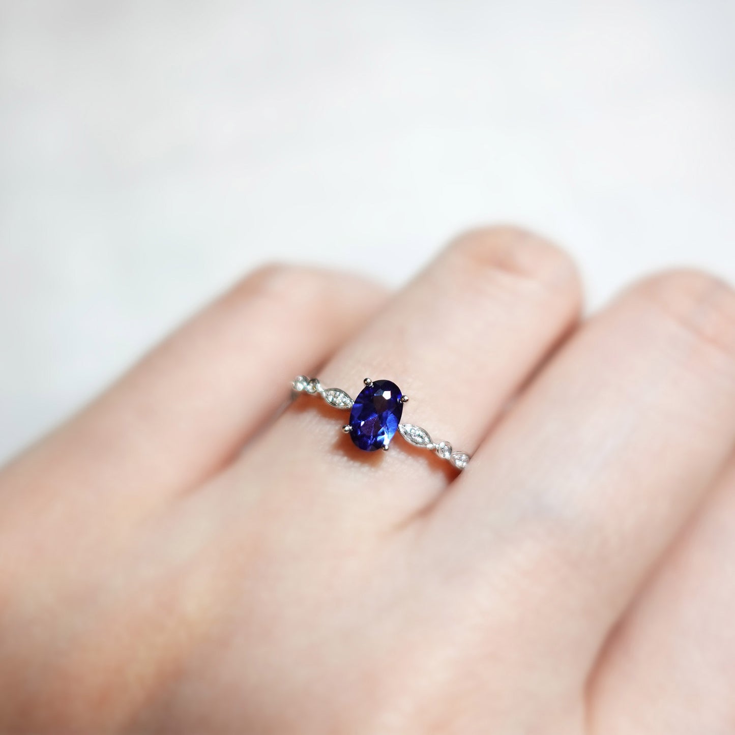 Silver Sapphire Vintage Ring