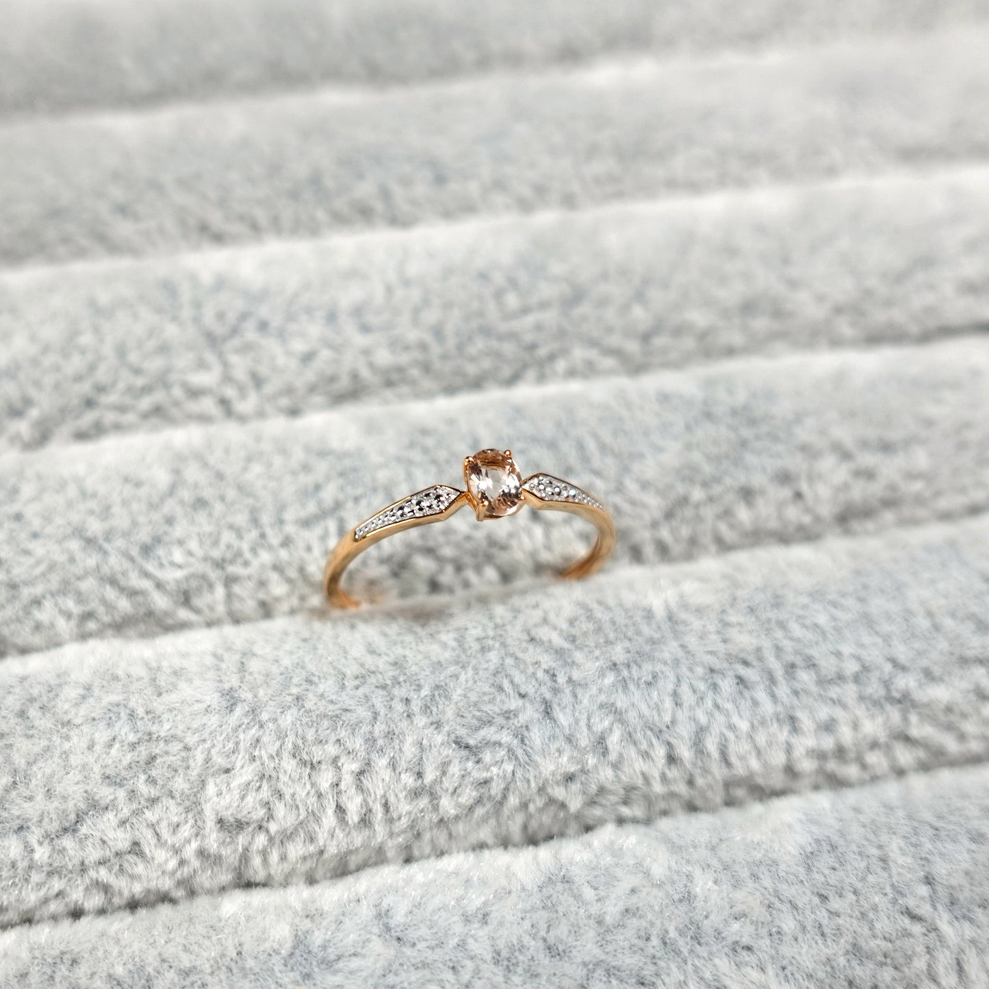 Rose Gold Morganite Milgrain Ring