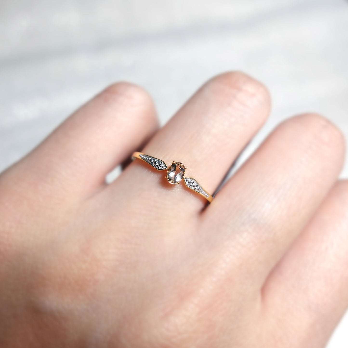 Rose Gold Morganite Milgrain Ring