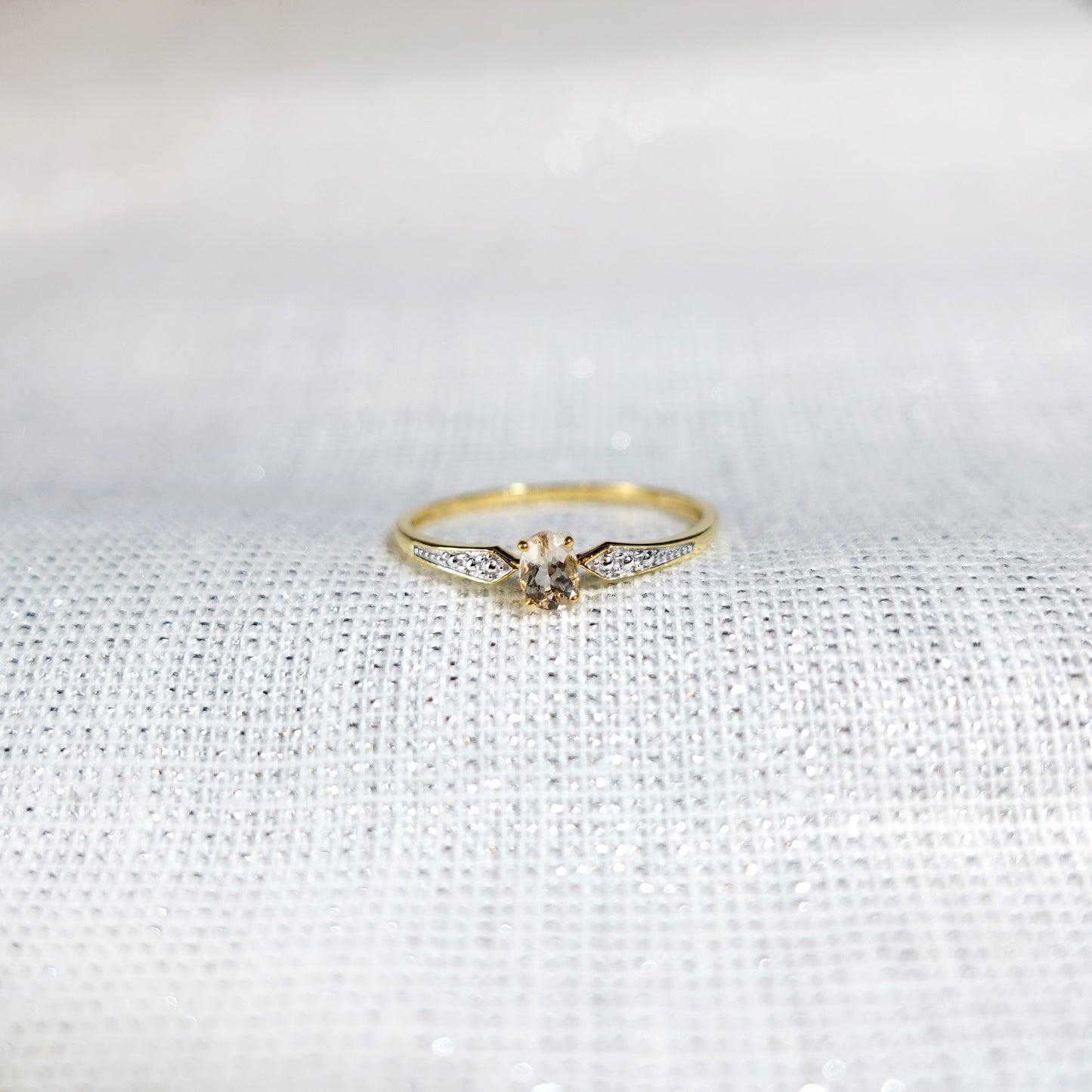 Rose Gold Morganite Milgrain Ring