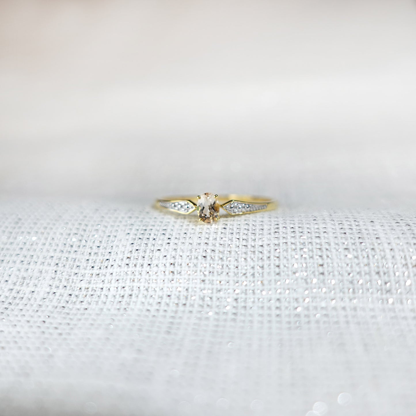Rose Gold Morganite Milgrain Ring