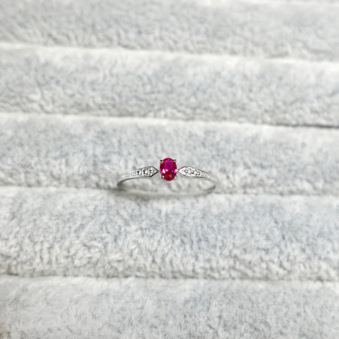 Oval Ruby Arrow Ring