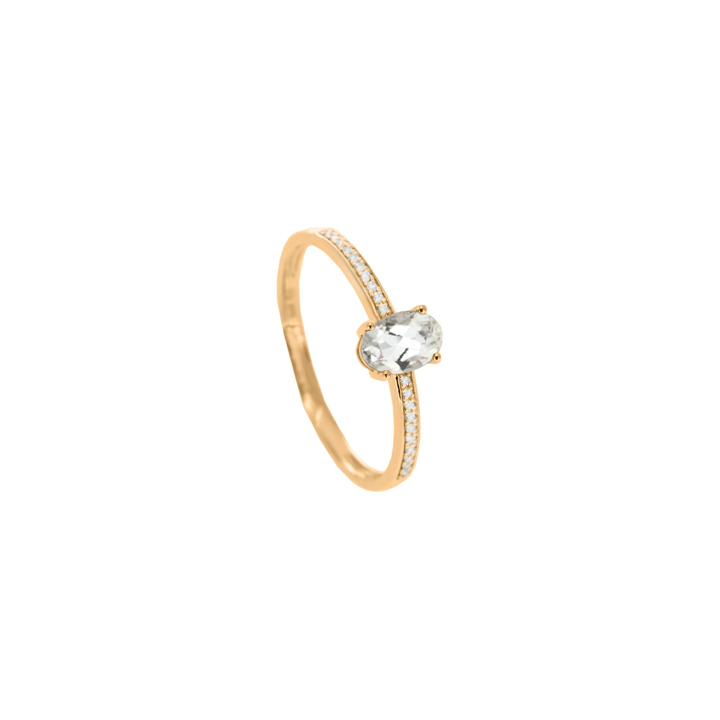 Oval Morganite with Diamond Ring Band