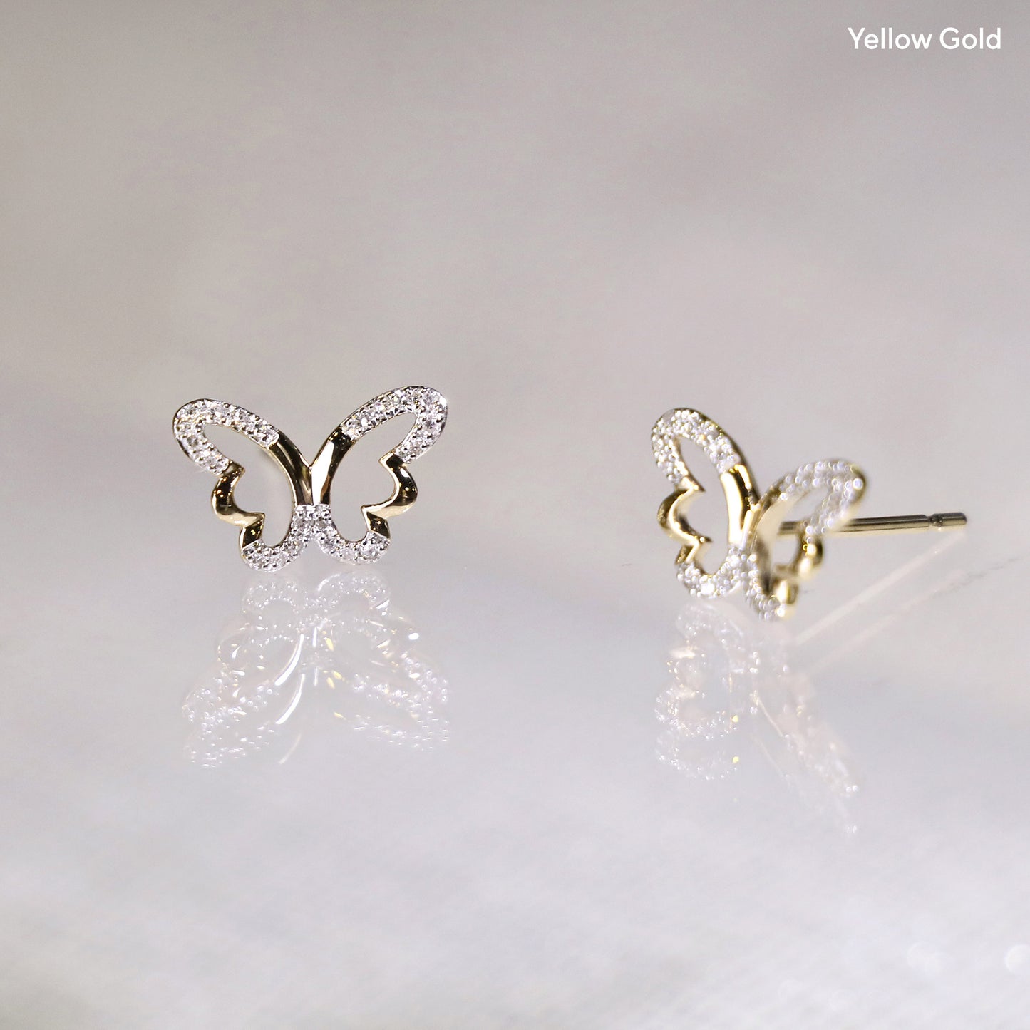 Open Butterfly Diamond Studs