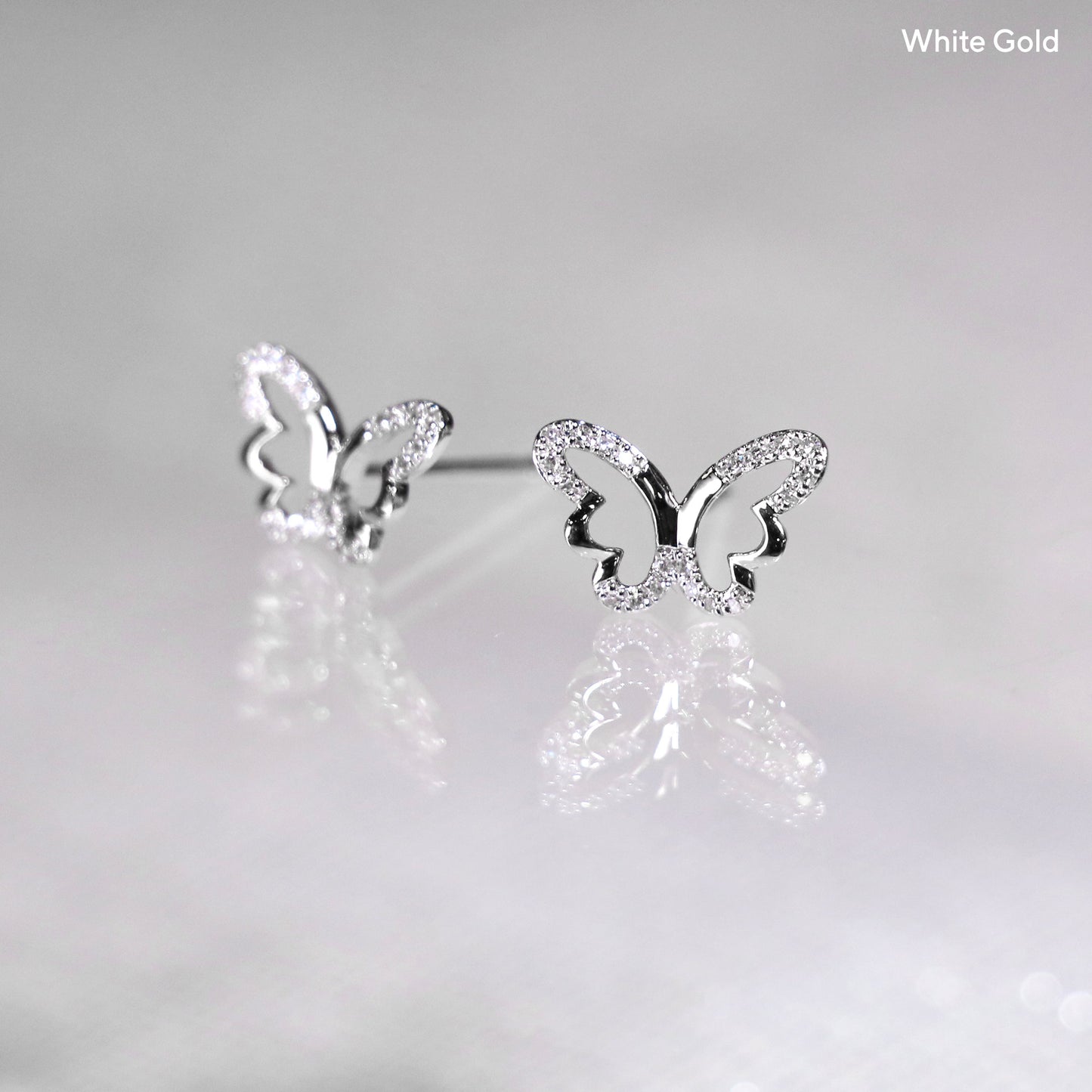 Open Butterfly Diamond Studs