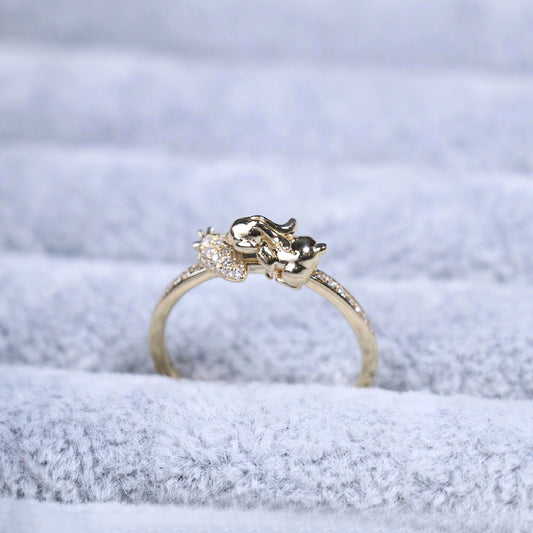 Rabbit carrot Diamond Ring