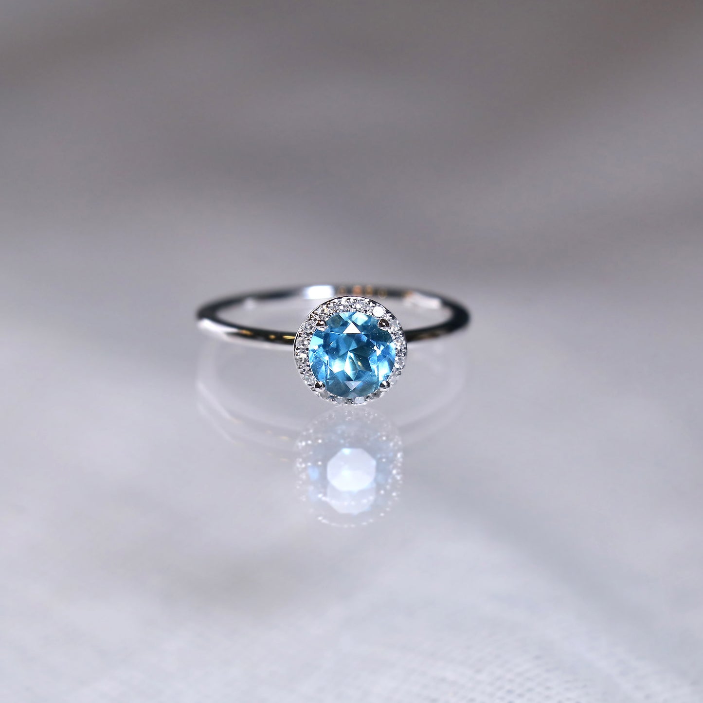Topaz Halo Diamond Ring