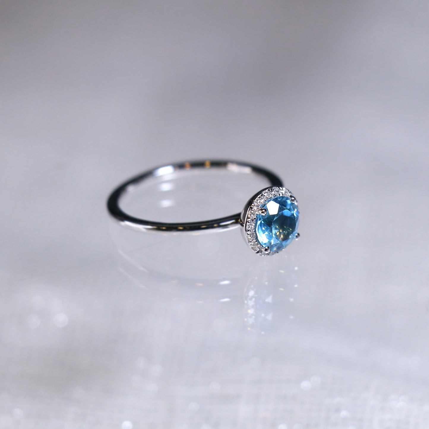 Topaz Halo Diamond Ring