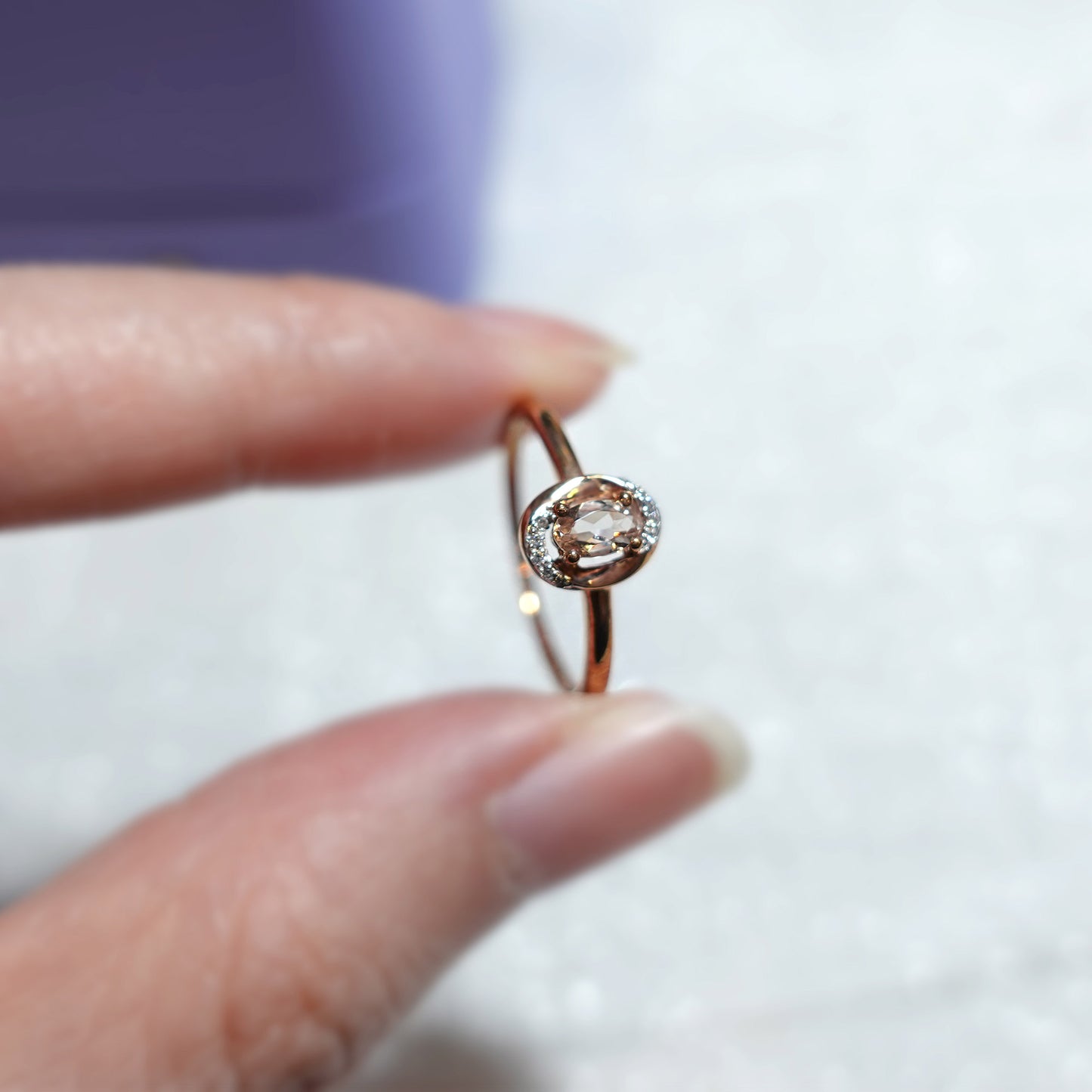 Rose Gold Oval Morganite Ring