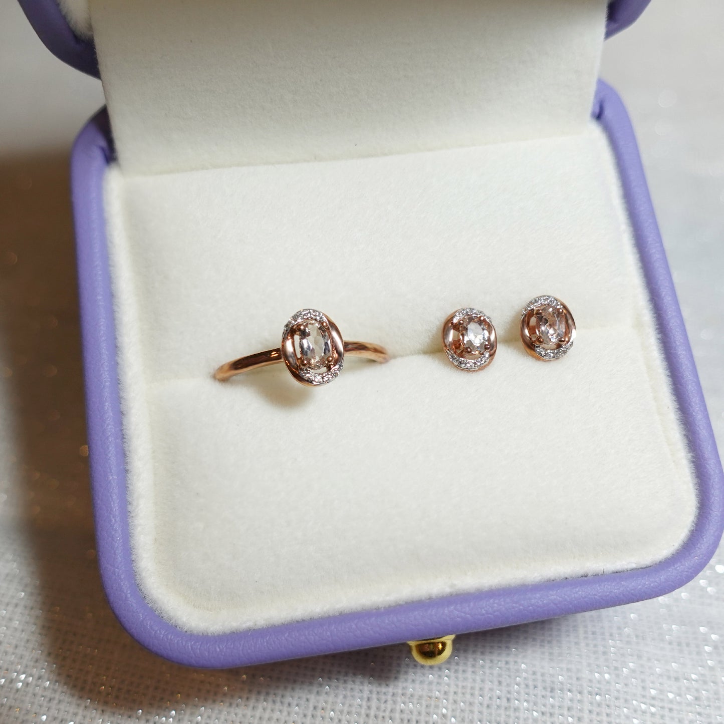 Rose Gold Oval Morganite Ring
