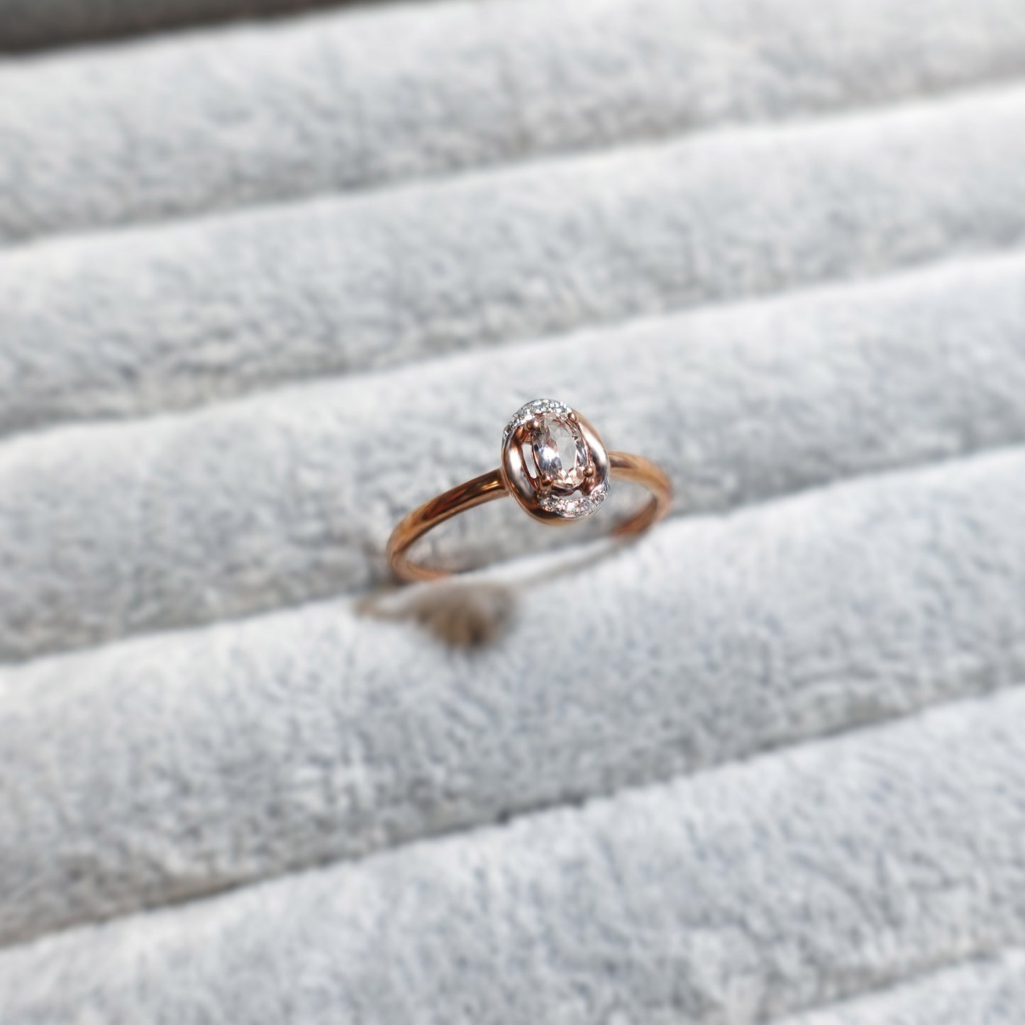 Rose Gold Oval Morganite Ring