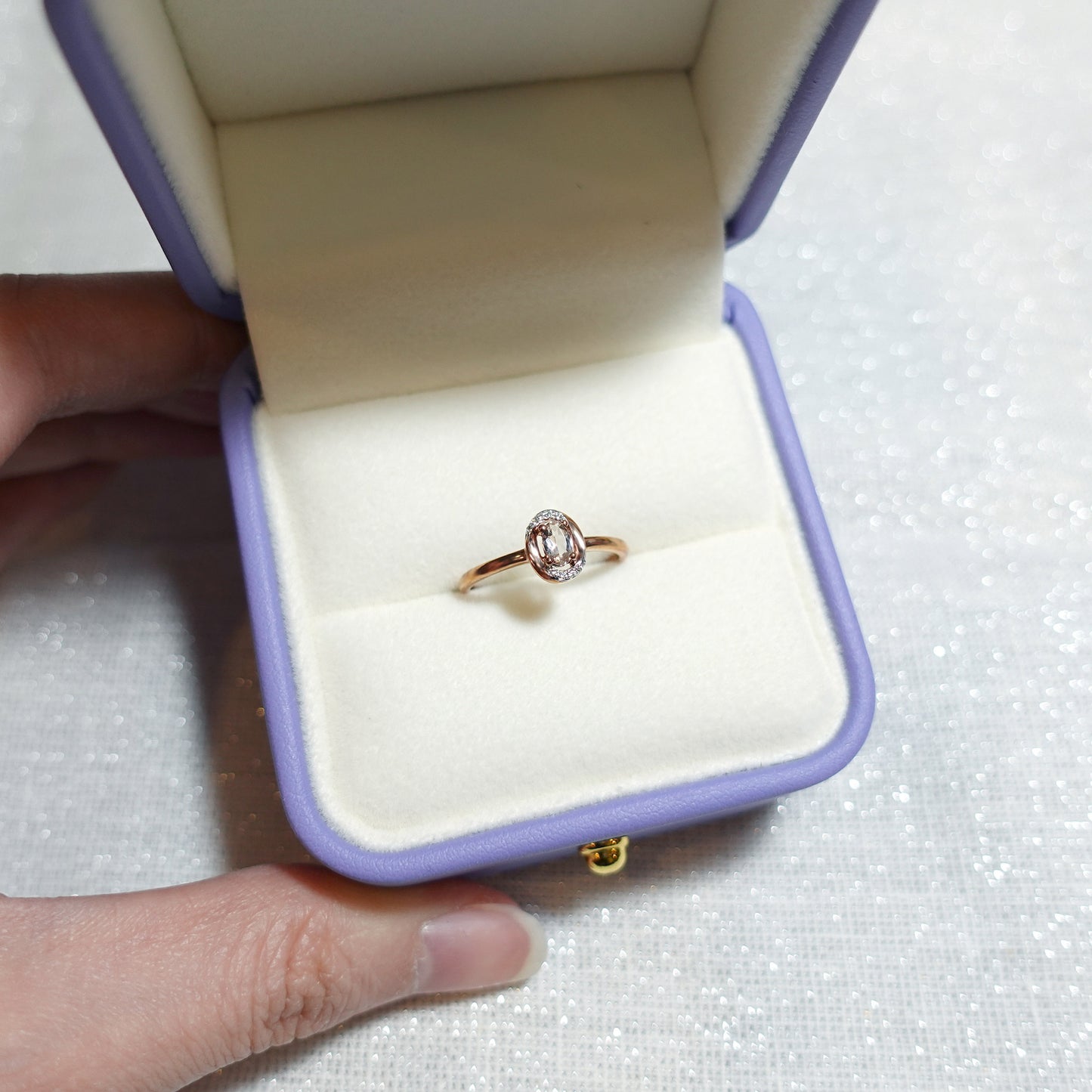 Rose Gold Oval Morganite Ring