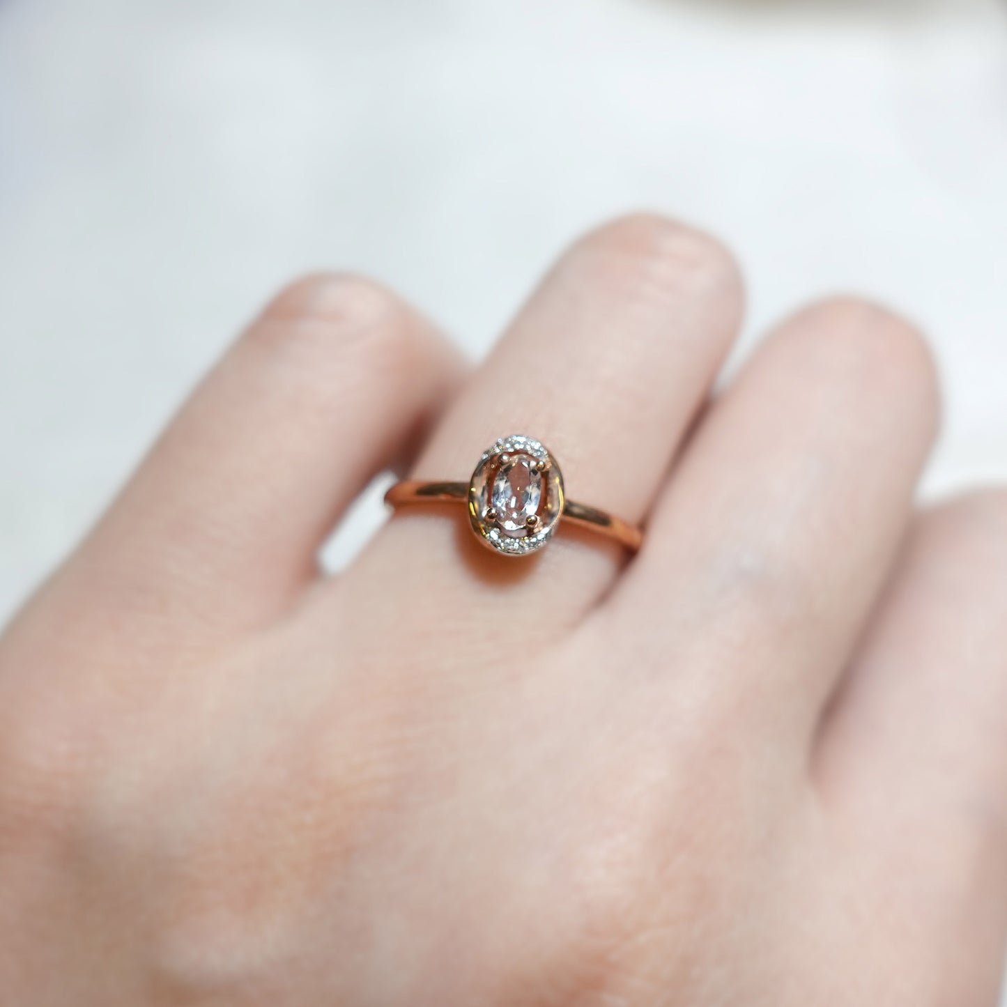 Rose Gold Oval Morganite Ring