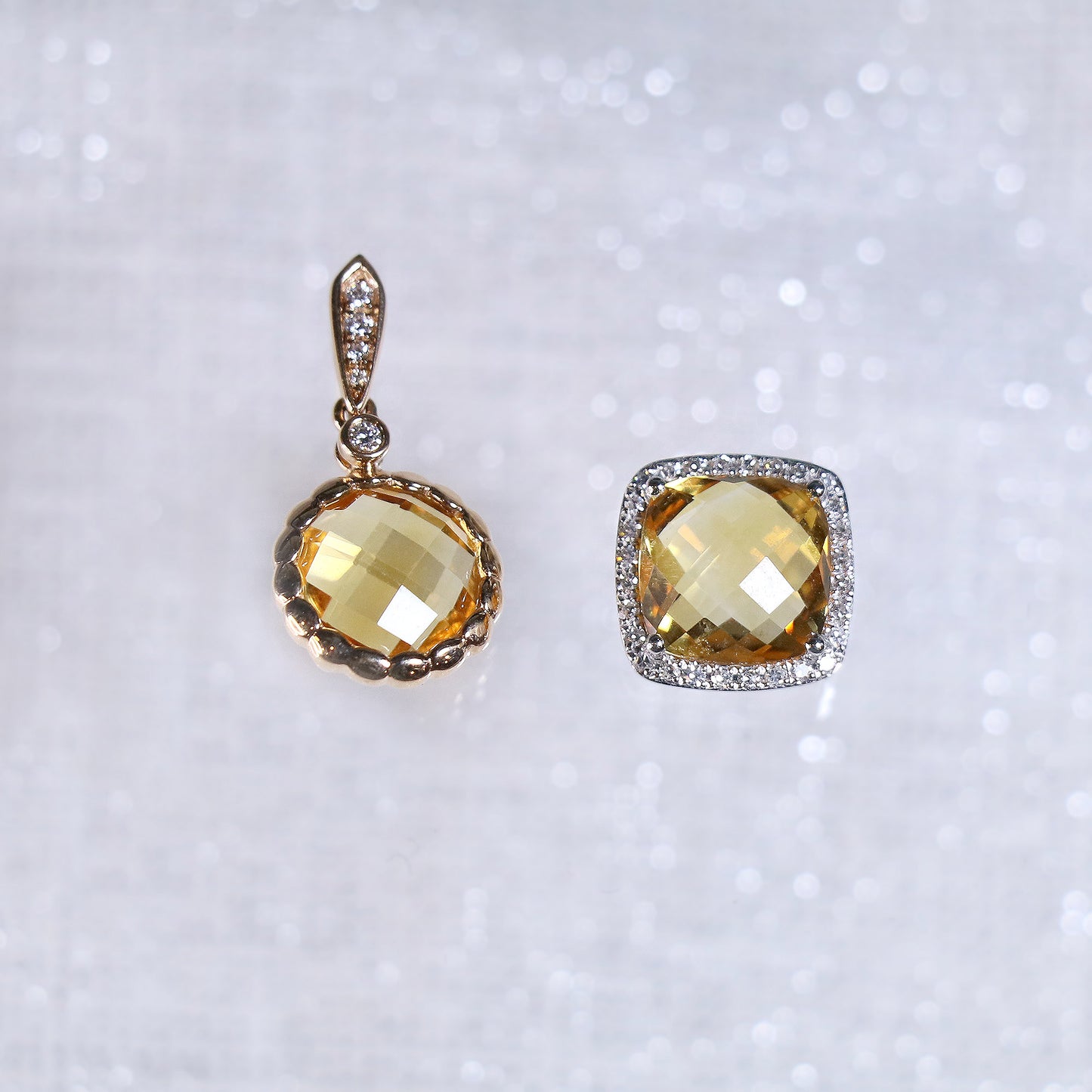 Cushion Cut Citrine Necklace