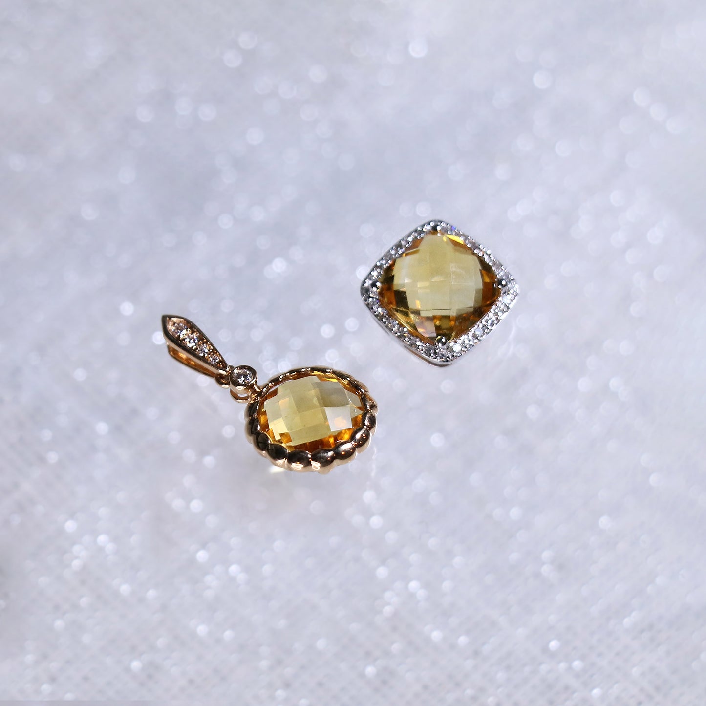 Cushion Cut Citrine Necklace