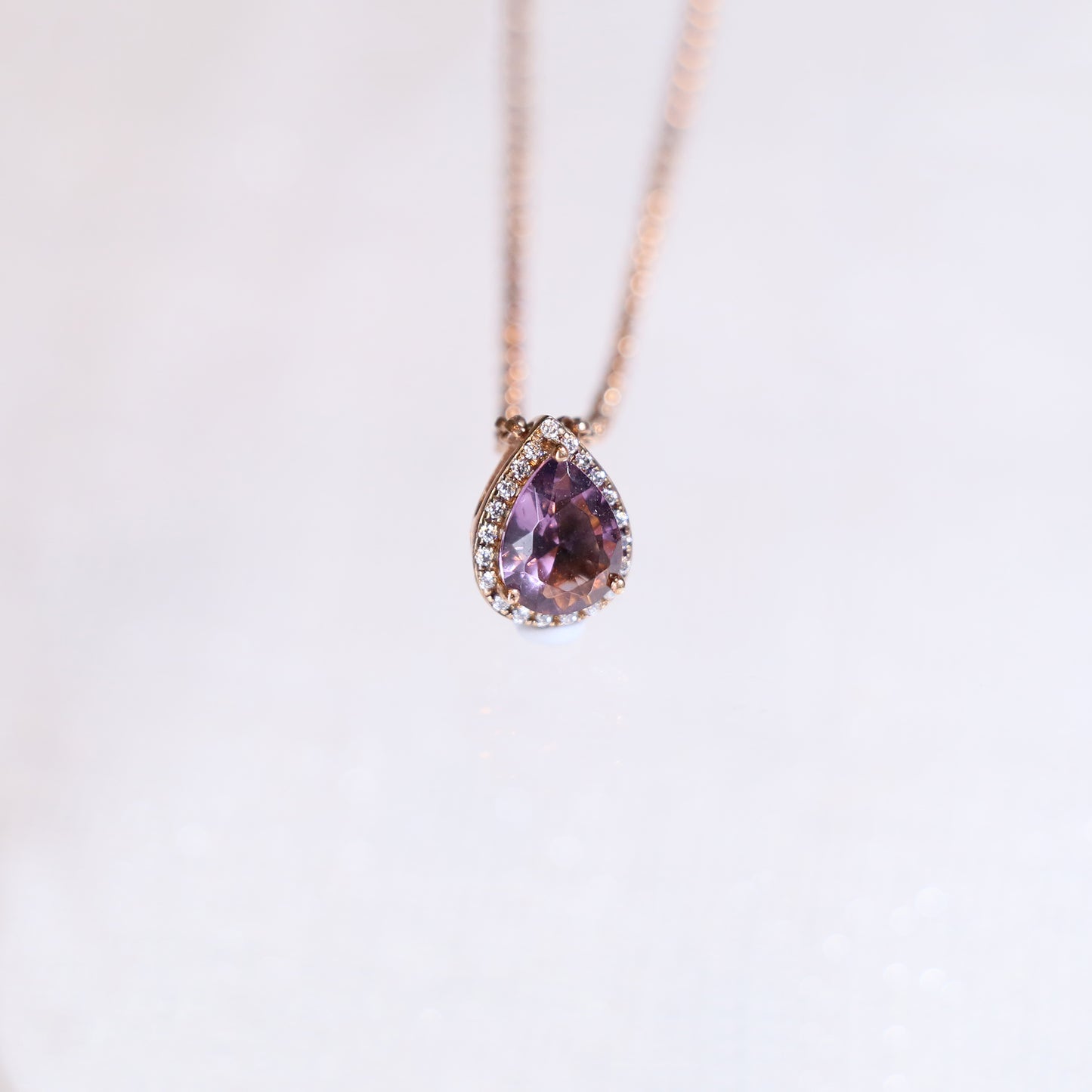 Classic Pear Amethyst Necklace