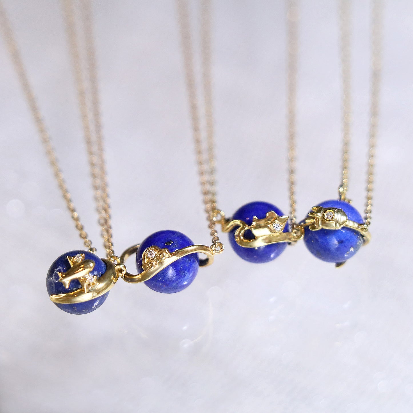 Ship Lapis Planet Necklace