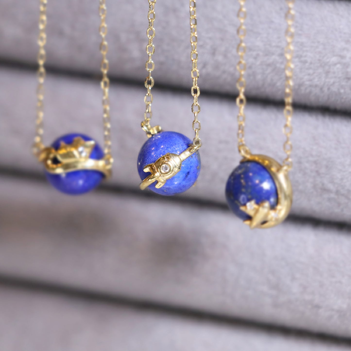 Rocket Lapis Planet Necklace