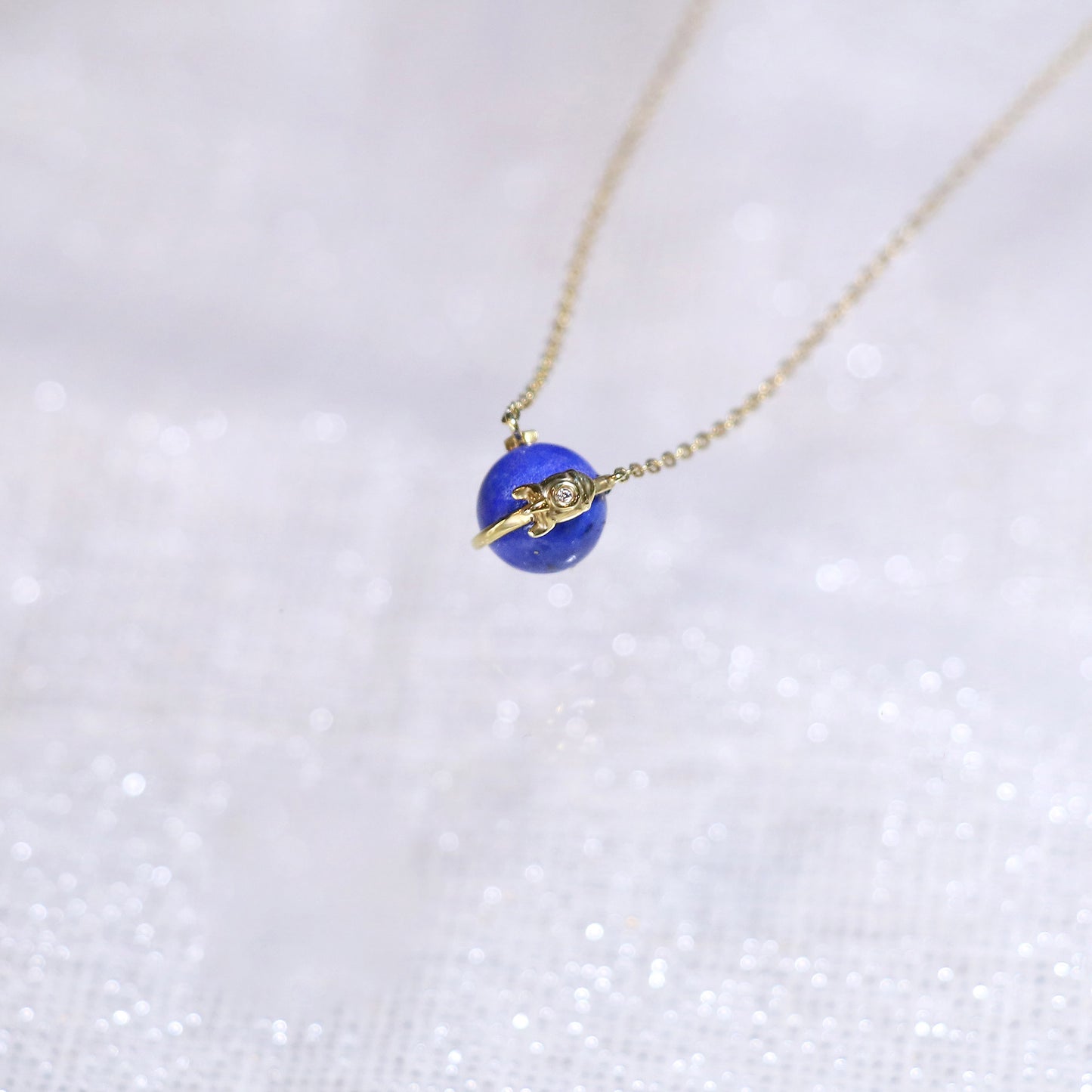 Rocket Lapis Planet Necklace