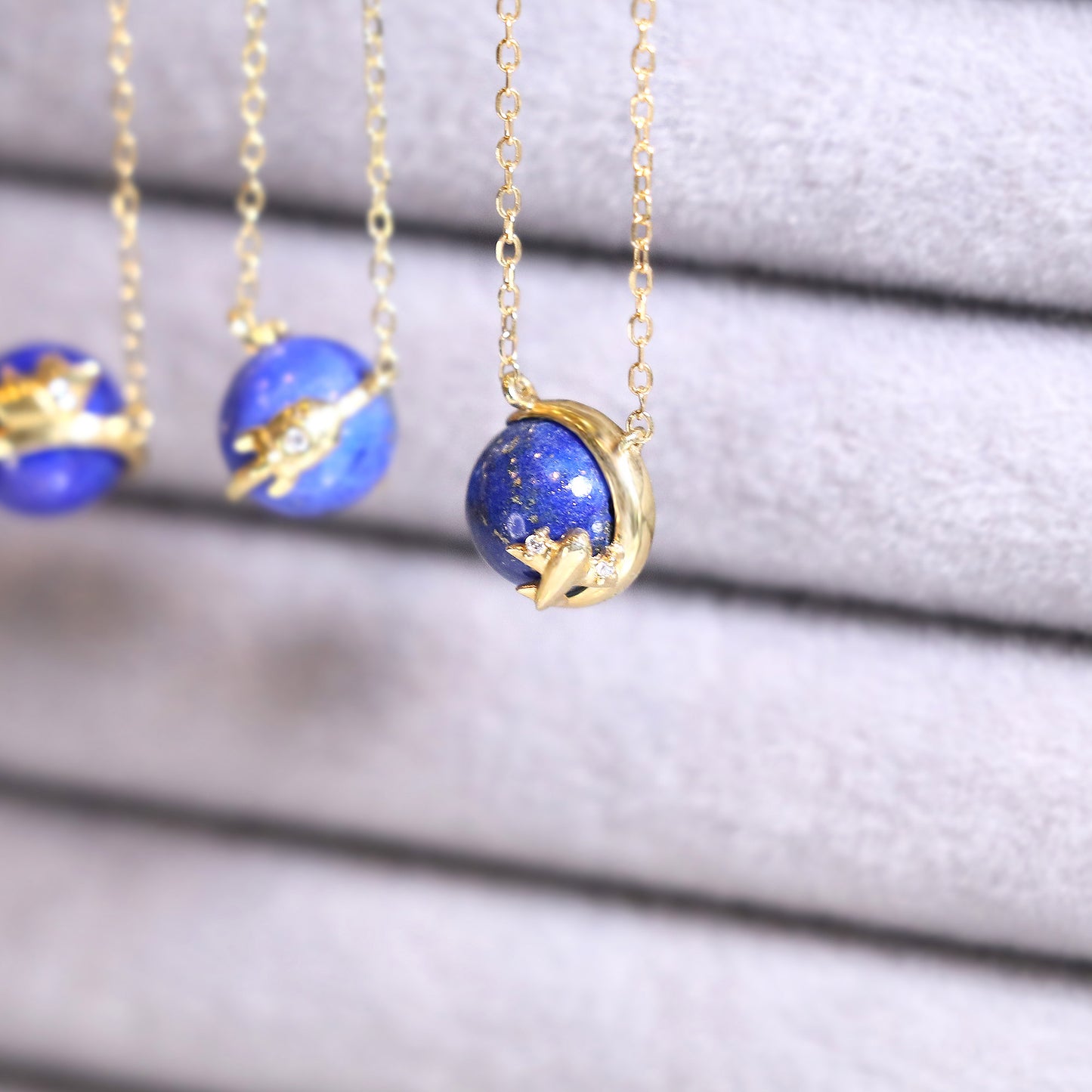 Airplane Lapis Planet Necklace