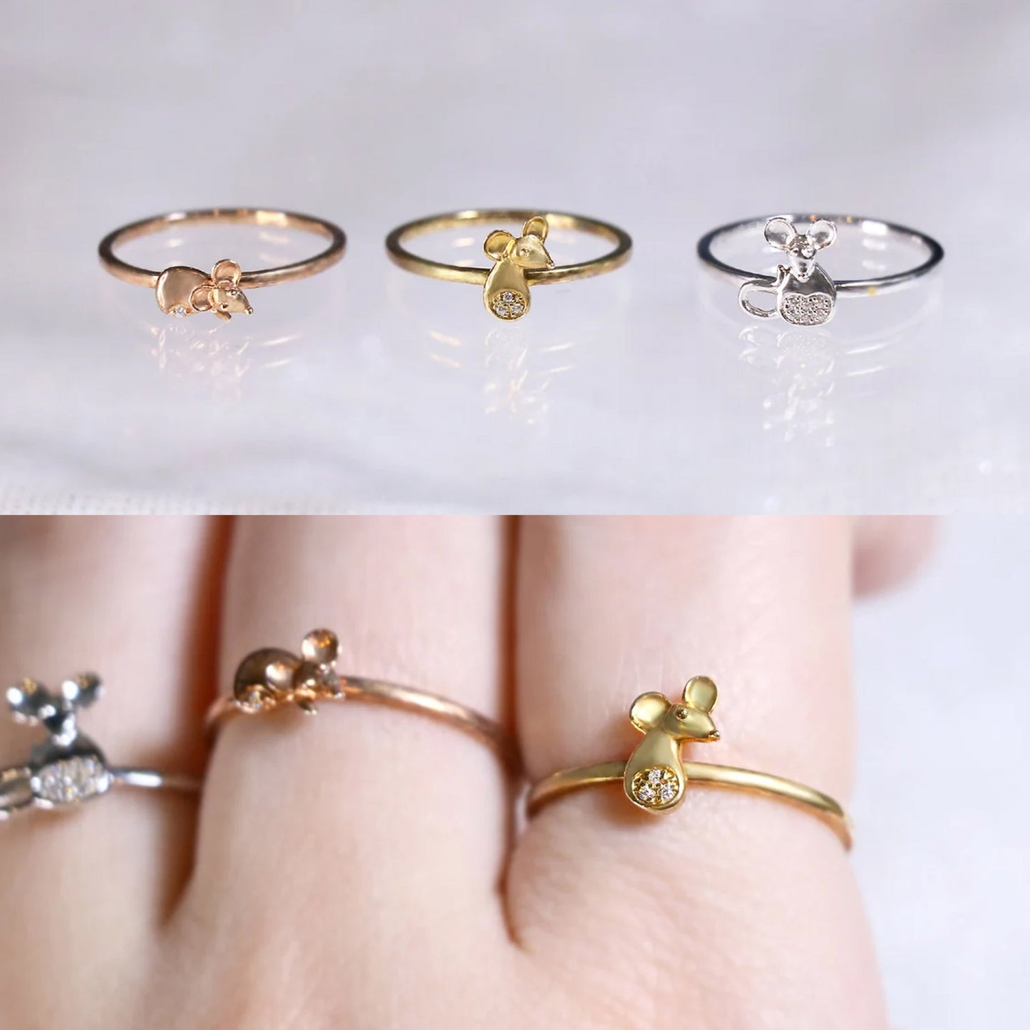 Trio Mouse Ring