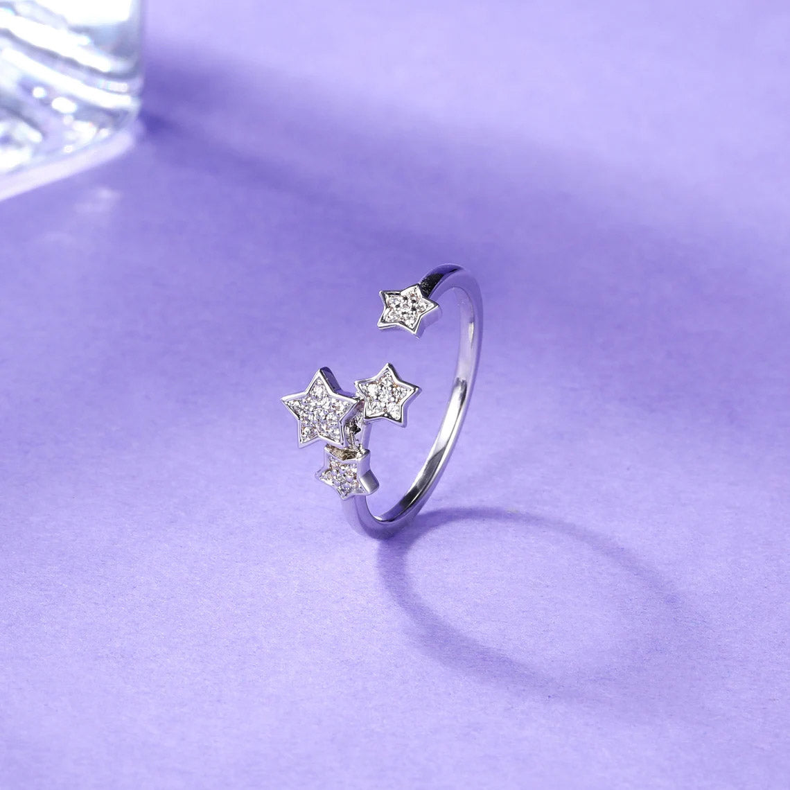 White Gold Star Ring