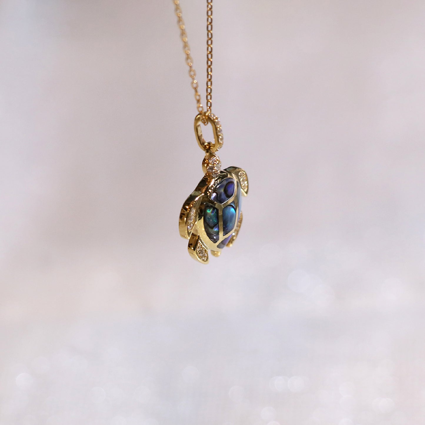 Turtle Abalone Diamond Pendant