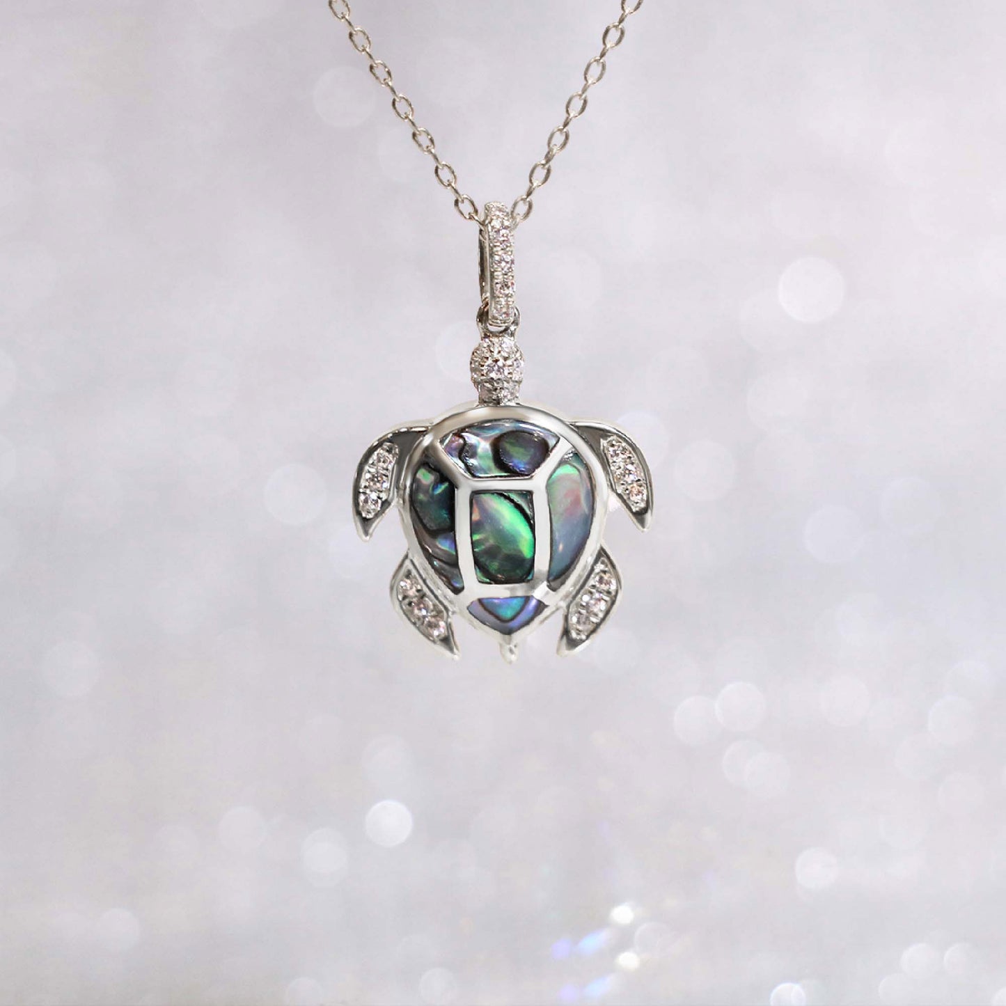 Turtle Abalone Diamond Pendant