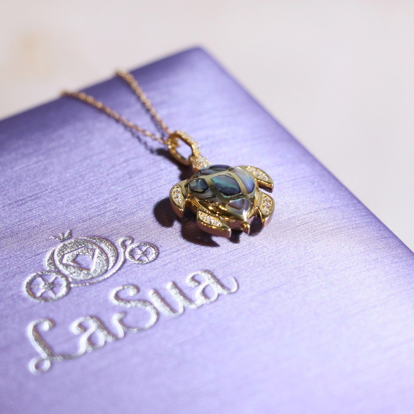 Turtle Abalone Diamond Pendant