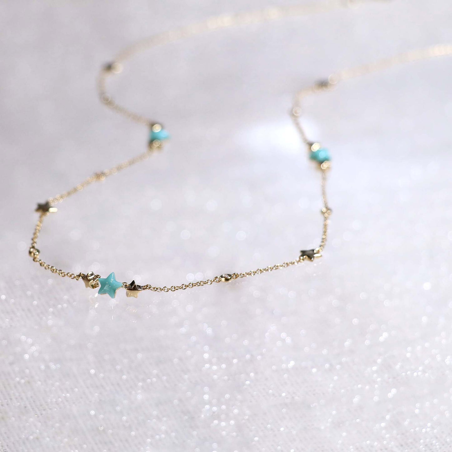 Star Turquoise Station Necklace