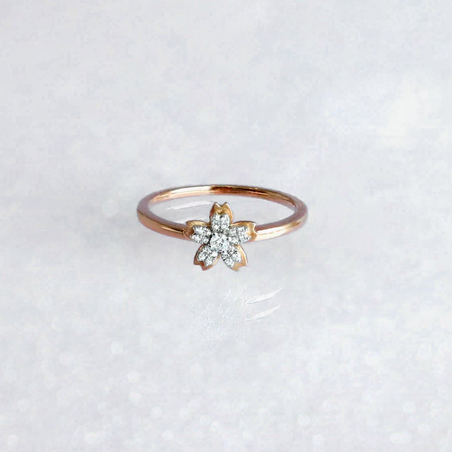 Silver Cherry blossom Sakura Flower Ring